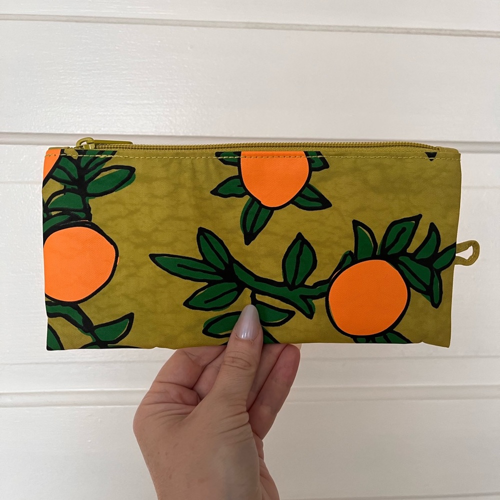 Baggu Orange Branch Flat Pouch